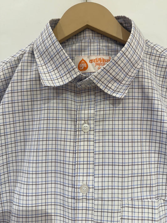Mens Mini Checkered Every Day Wear Premium Cotton Shirt