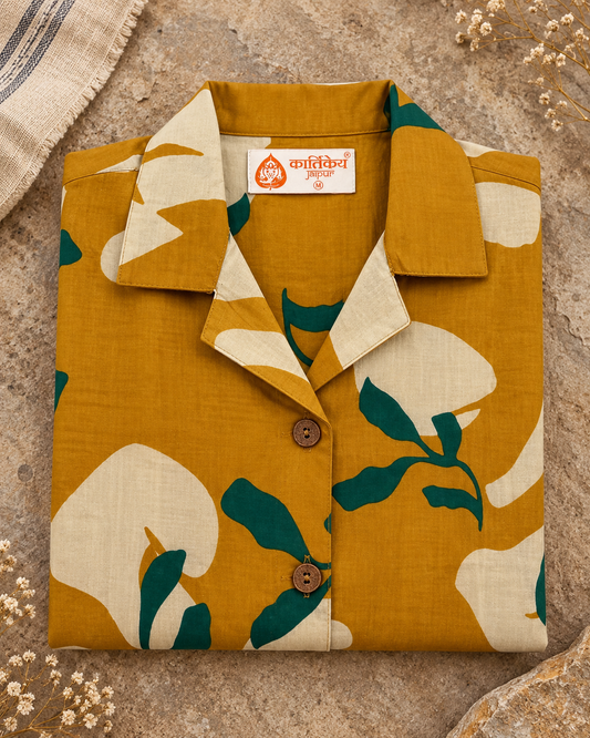 Kartikeya Jaipur Vintage Cropped Shirt for Women