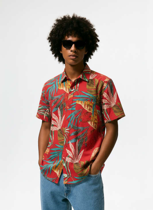 Floral Print Cotton Shirts For Men - Goa Vibe