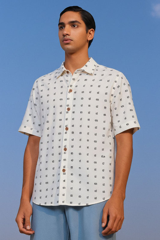 Full/Half Sleeve Kannada Alphabet Classic Shirt for Men