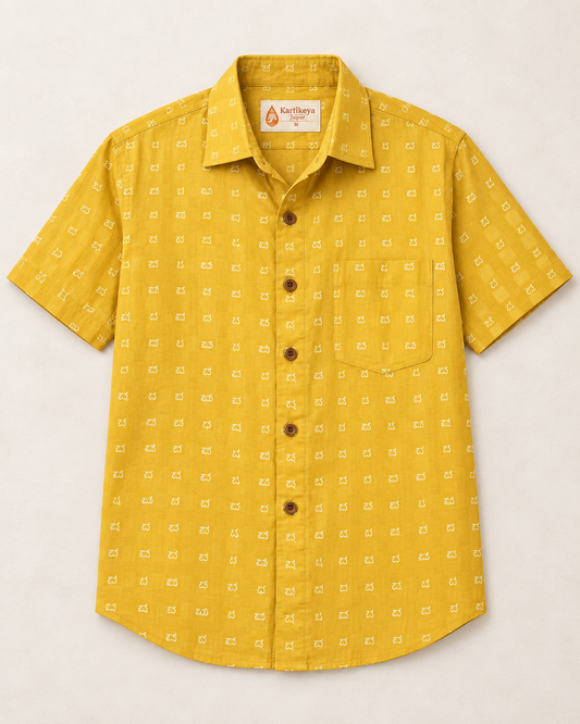 Classic Kannada Print Half Sleeve Shirt Men