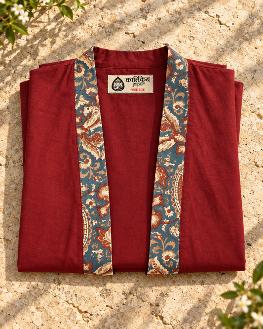 Handcrafted Cotton Short Kimono for Women
