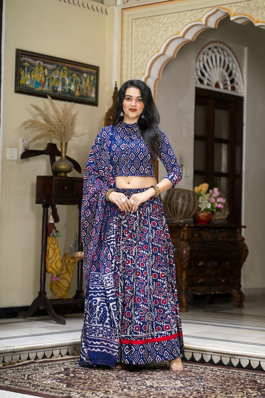 Hand Block Printed Rajasthani Lehenga