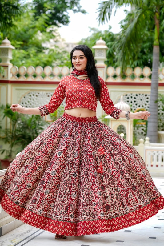Hand Block Printed Rajasthani Lehenga