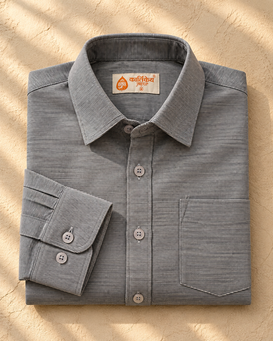 Classic Giza Premium Cotton Shirt for Men - Gray