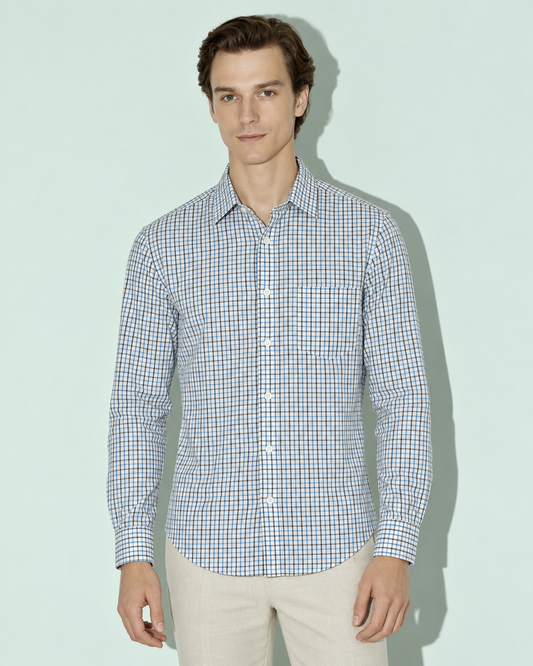 Mens Mini Checkered Every Day Wear Premium Cotton Shirt