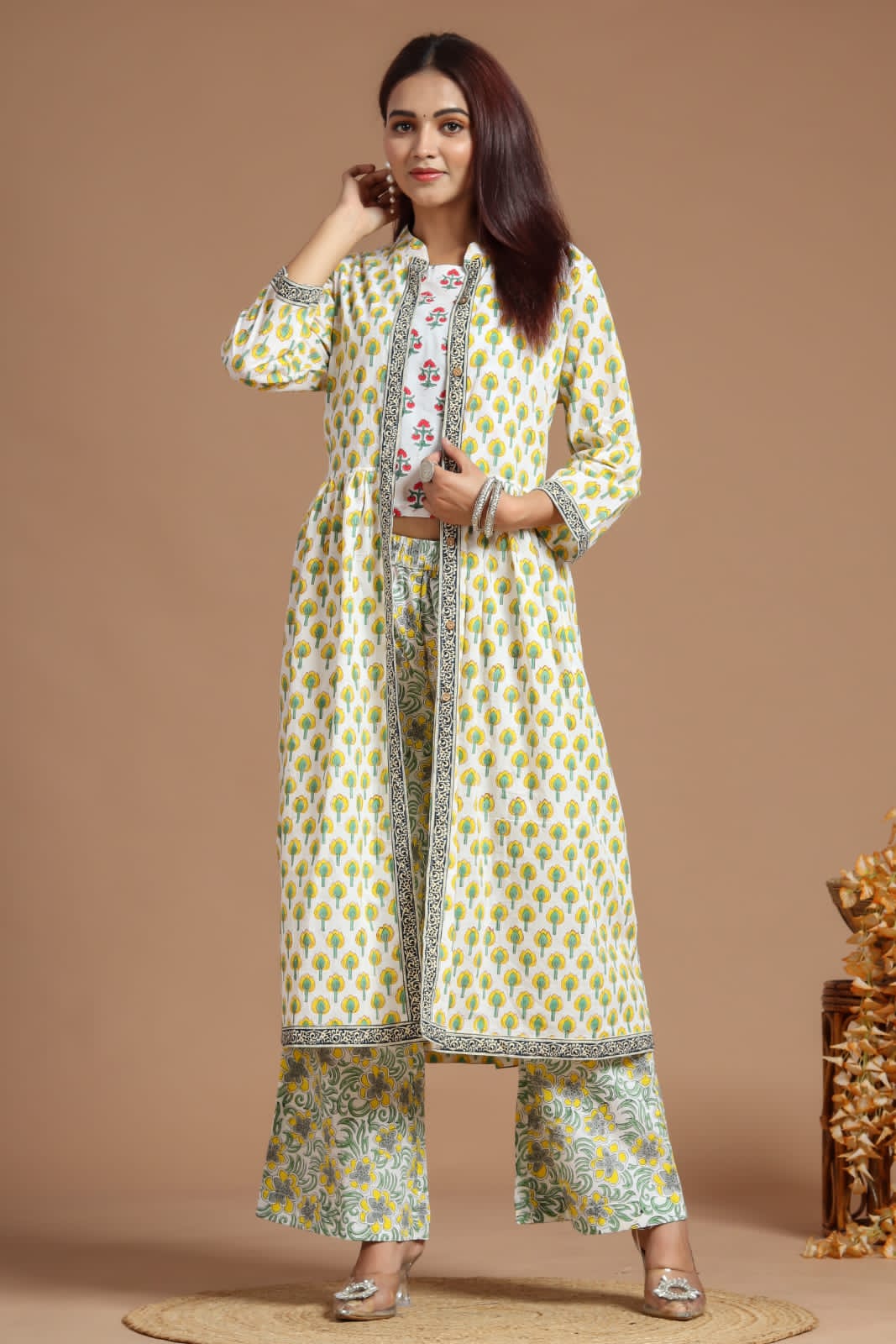 Top, Pant with Shrug Set