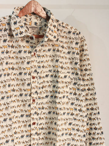 Full Sleeve Camel Print Shirt for Men