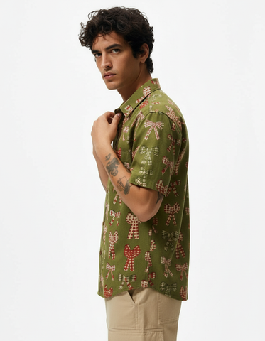 Holiday Christmas Shirt for men - Olive