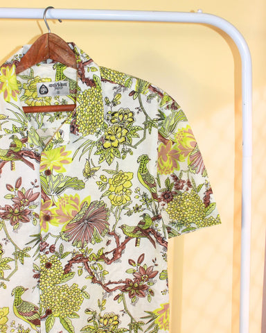 Tropical Print Cuban Collar Shirt