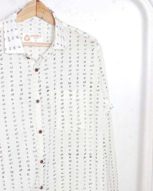 Tamil Full Sleeve Classic Alphabet Print Organic Shirt