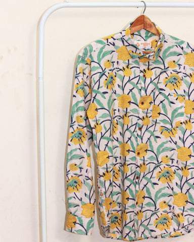 Abstract Floral Ethnic Print Full Sleeve Shirt