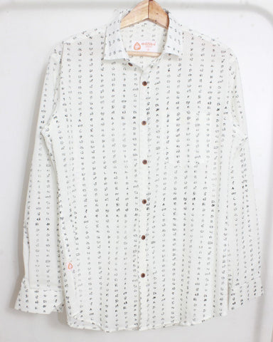Tamil Full Sleeve Classic Alphabet Print Organic Shirt