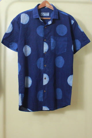 Hand Block Bold Polka Print Men's Shirt