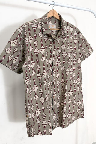 Quirky Fish Print Half Sleeve Cotton Shirt