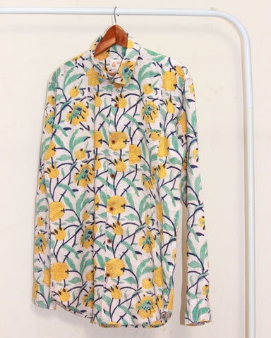 Abstract Floral Ethnic Print Full Sleeve Shirt