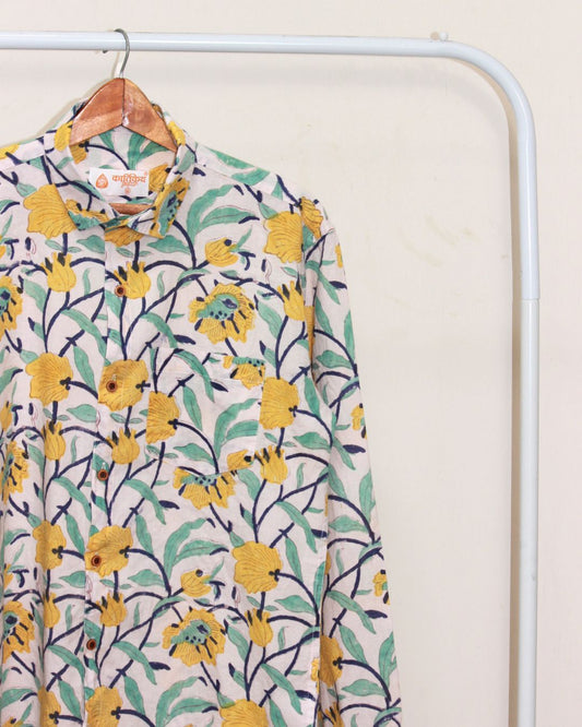 Abstract Floral Ethnic Print Full Sleeve Shirt