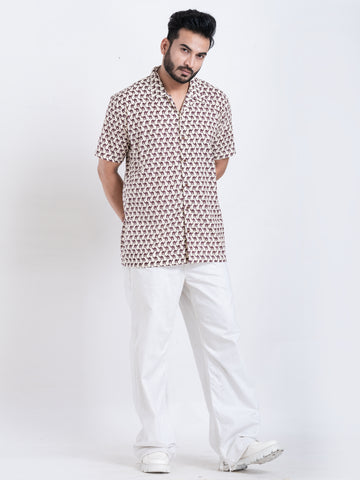 Brown Camel Print Shirt for Men