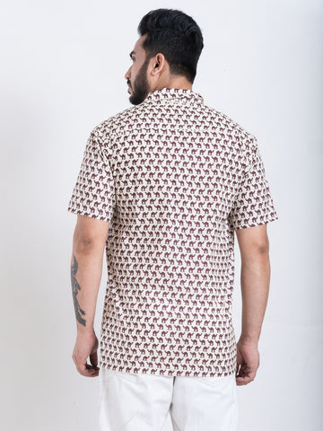 Brown Camel Print Shirt for Men