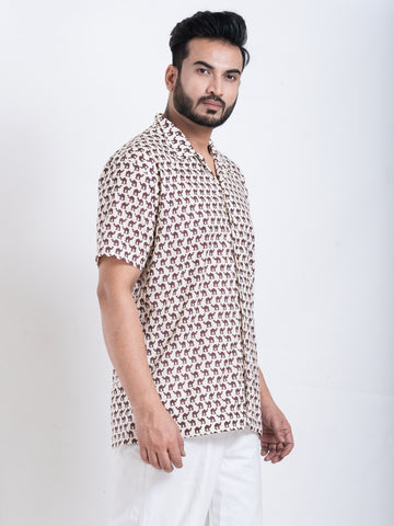 Brown Camel Print Shirt for Men