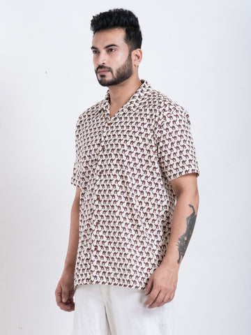 Brown Camel Print Shirt for Men