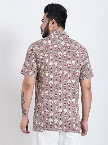 Quirky Print Cuban Shirt for Men