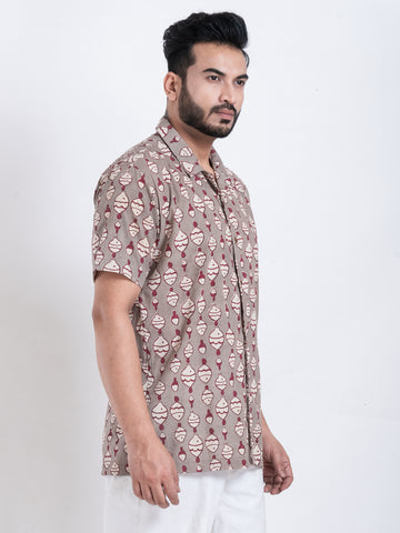 Quirky Print Cuban Shirt for Men