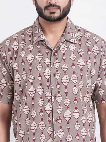 Quirky Print Cuban Shirt for Men