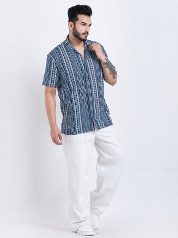 Tribal Print Cuban Shirt for Men