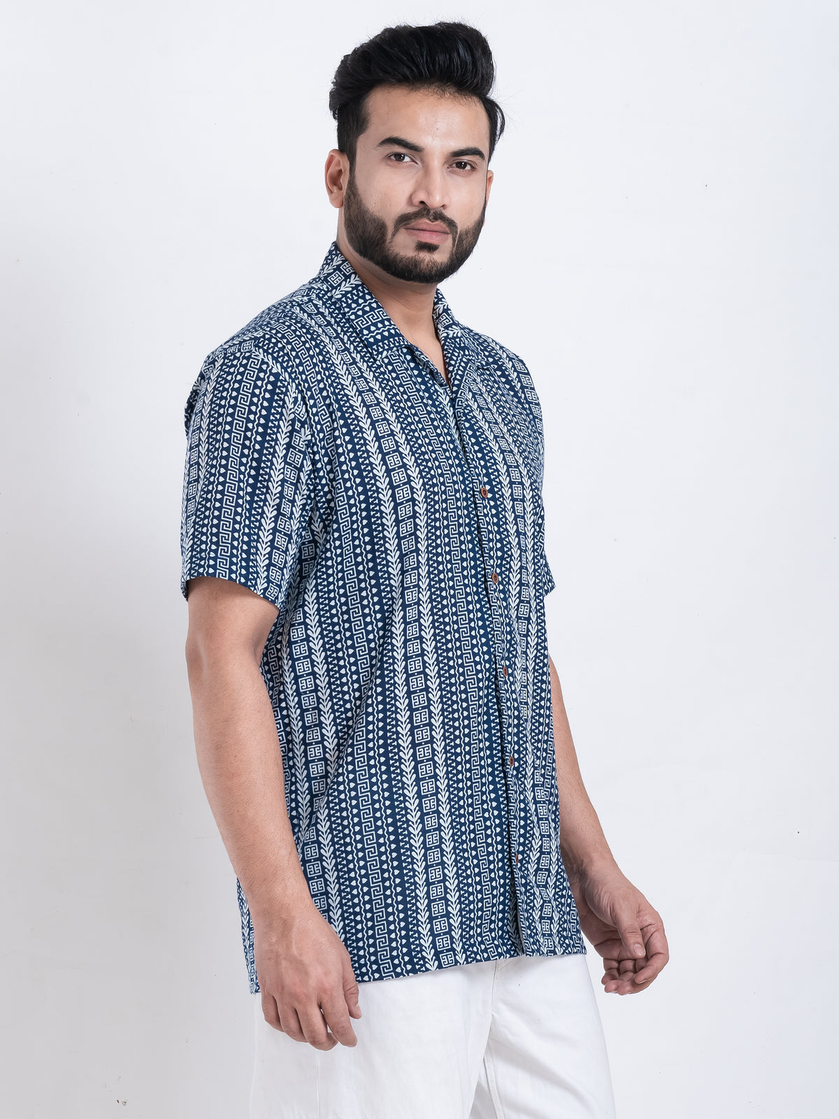 Tribal Print Cuban Shirt for Men