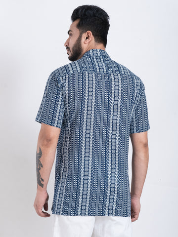 Tribal Print Cuban Shirt for Men