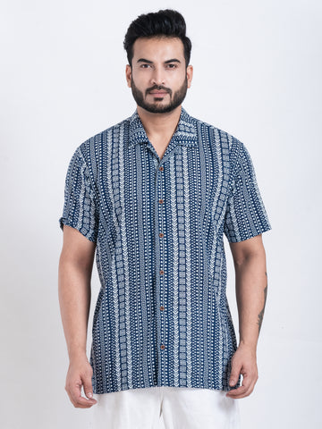 Tribal Print Cuban Shirt for Men