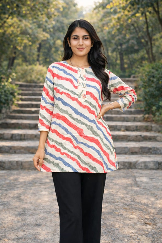 Bagru Block Printed Cotton Short Kurti