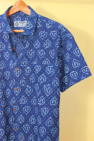 Ethnic Indigo Print Shirt for Men