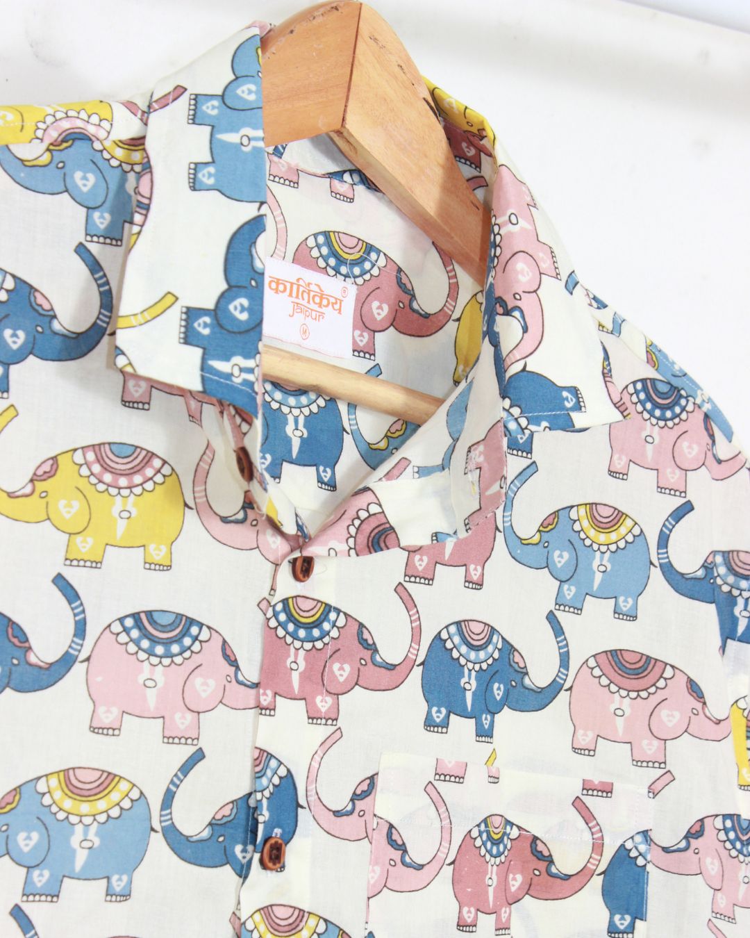 Full Sleeve Elephant Print Men's Shirt
