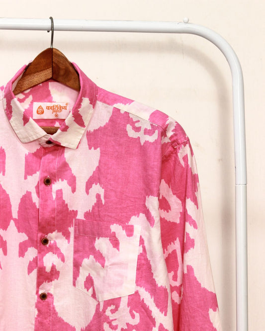 Pink Ikat Full Sleeve Shirt for Men