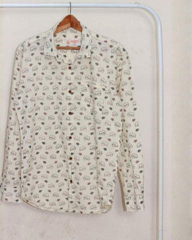 Elephant Print Ethnic Full Sleeve Men's Shirt