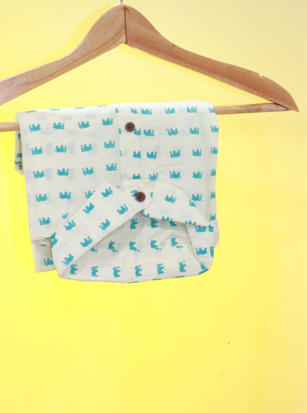 Miniature Elephant Print Plus Size Cotton Shirt for Men