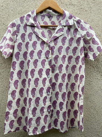 Floral Print Half Sleeve Cotton Shirt for Women