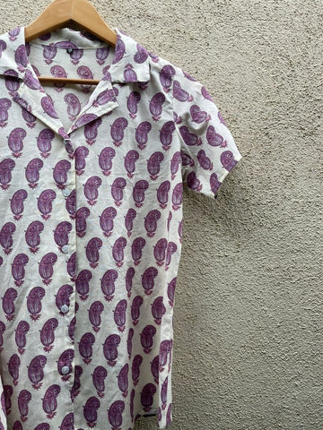 Floral Print Half Sleeve Cotton Shirt for Women