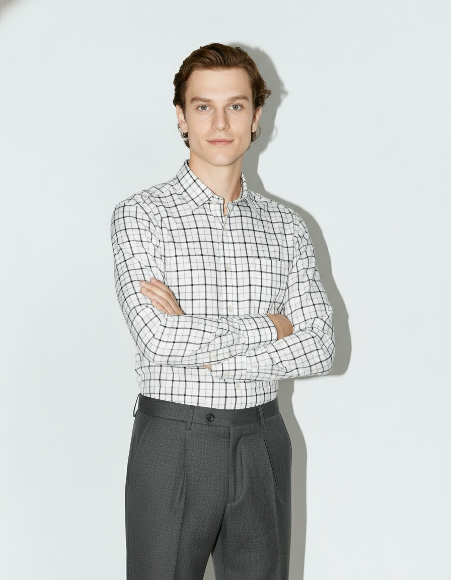 Mens Small Checks Every Day Wear Premium Cotton Shirt