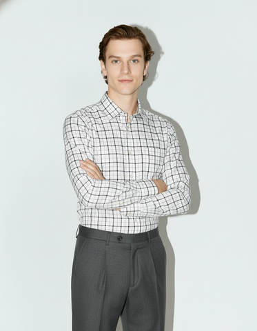 Mens Small Checks Every Day Wear Premium Cotton Shirt