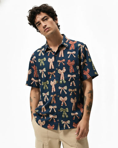 Holiday Christmas Shirt for men - Dark Blue