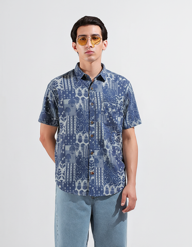 Indigo Half Sleeve Shirt for Men