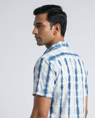 Light Blue Tie Dye Cotton Shirt