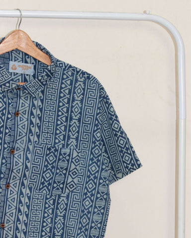 Stripe Tribal Geometric Print Shirt for Men