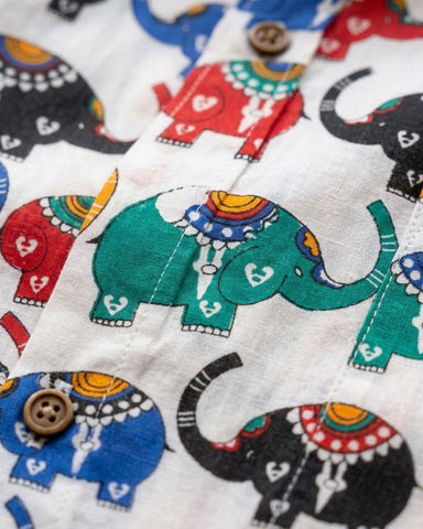 Kartikeya Jaipur Elephant Print Vintage Shirt for Men