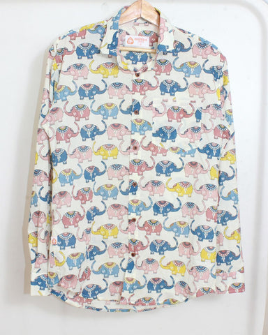 Full Sleeve Elephant Print Men's Shirt