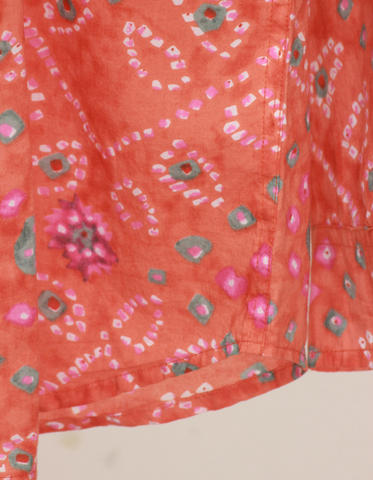 Orange Bandhej Cotton Full Sleeve Shirt for Men