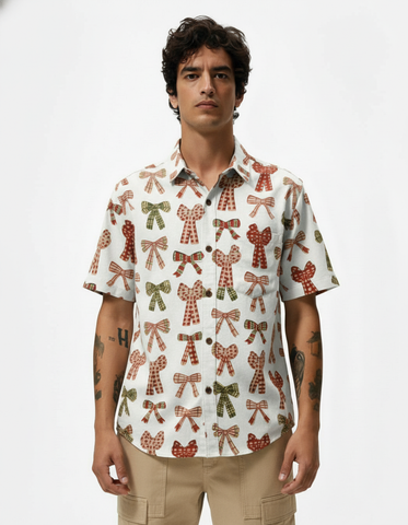 Holiday themed Christmas shirts for men - White